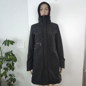 POST CARD Italian Luxury Women's Outdoor Winter Black Jacket Packable Hood‎ Sz 2